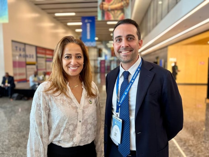 Amélia Lakrafi, Déléguée générale de l'Assemblée Parlementaire Francophone & Alexandre Planelles, Directeur général de l'Alliance des Patronats Francophones