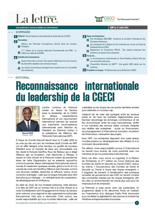 LDP I 31 juillet 2025